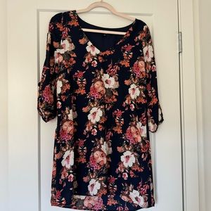 Lulus Shifting Dears Navy Blue Floral Print
Dress